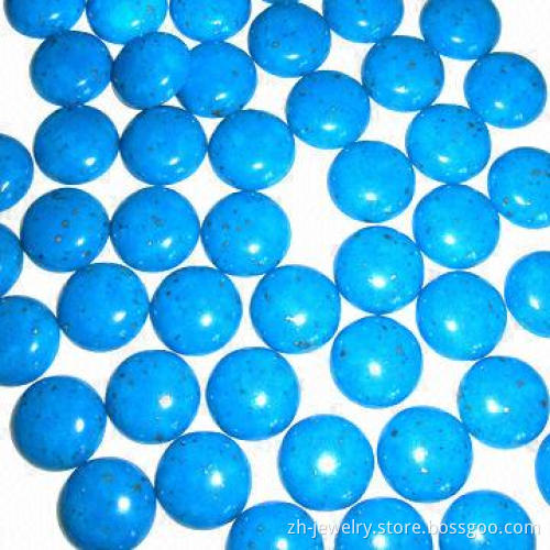 Copper Compressed Turquoise Cabochon Beads in Dark Blue